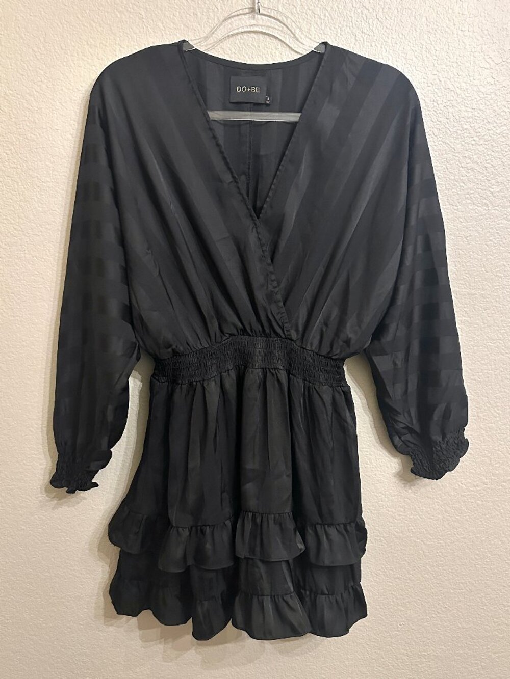 DO+BE EUC Black Ruffle Mini Dress